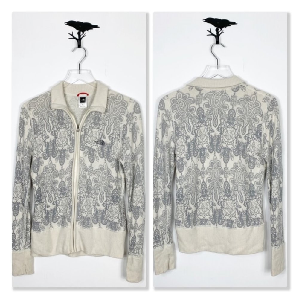 The North Face Patterned Zip Up Sweater Jacket